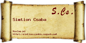Simtion Csaba névjegykártya